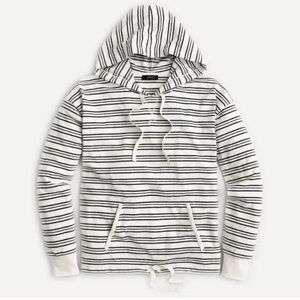 J.Crew Drawstring Hoodie in Striped Terry